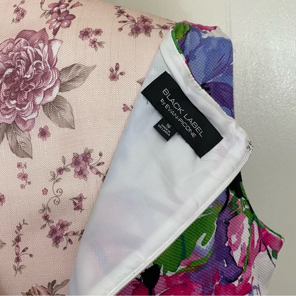 Black Label sz:16 Purple & Pink Floral Dress - Picture 13 of 15